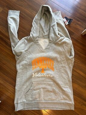 Fanatics Gray Pullover Hoodie with Orange Accent Tag